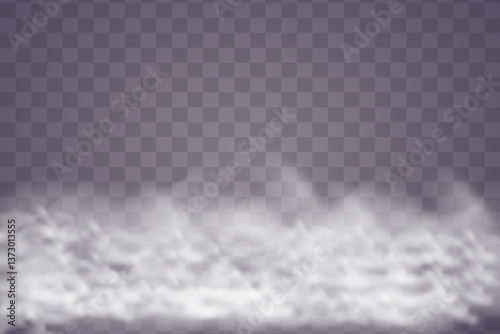 Vector fog or smoke isolated transparent background. Smoke, mist or cloud png.EPS 10.