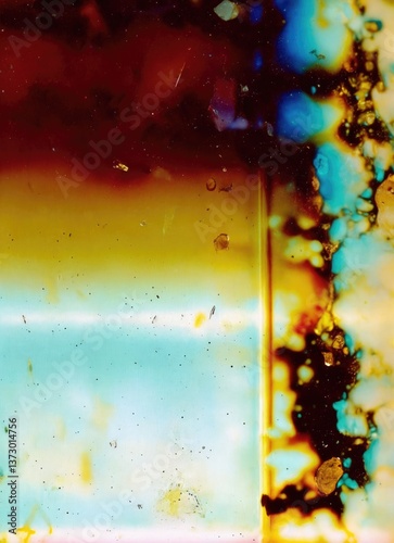 Vintage Damaged Film Texture with Light Leaks and Scratches