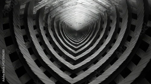 Wallpaper Mural   A monochromatic picture of a building's central tunnel, illuminated by a lamp at its terminus Torontodigital.ca