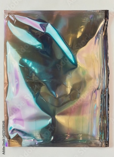 Shiny Metallic Foil Texture with Vibrant Iridescent Colors