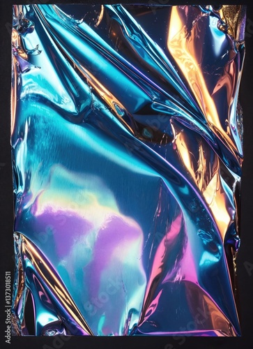 Abstract Light Reflection on Wrinkled Foil Material