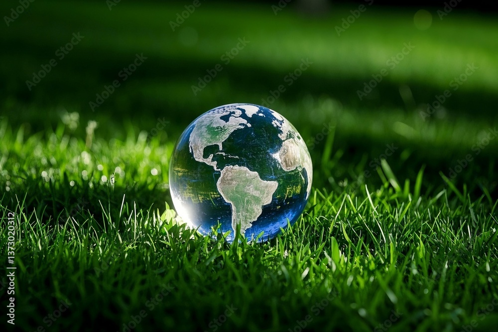 Crystal earth in Environment, save world, earth day and conservation Concept Crystal earth in Environment, save world, earth day and conservation Concept