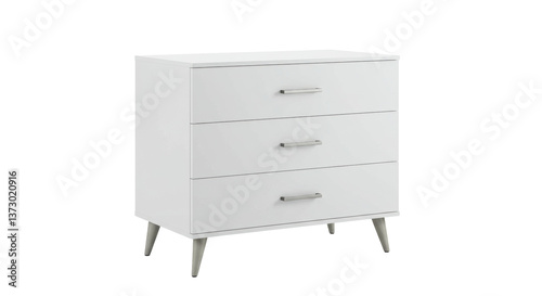 Canvastavla Isolated White Chest of Drawers