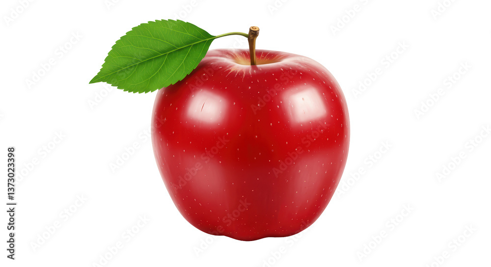 Isolated Red Apple with Leaf Isolated Red Apple with Leaf