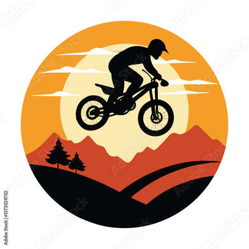 silhouette of a cyclist