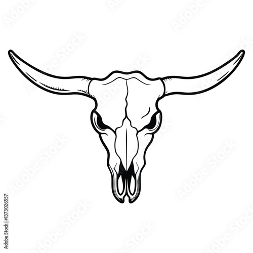 Longhorn Bull skull dead icon outline vector