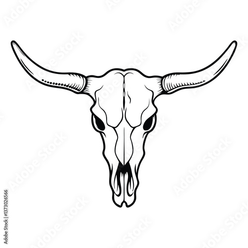Longhorn Bull skull dead icon outline vector