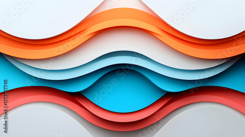 Abstract Colorful Wave Layers Background