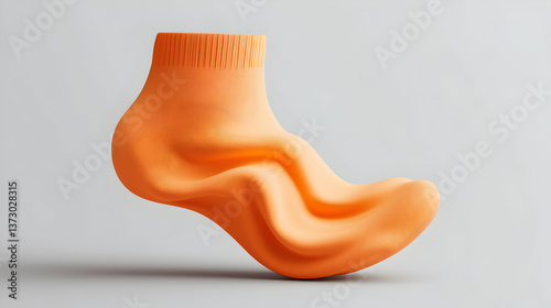 Abstract Orange Textured Sock 3D Render