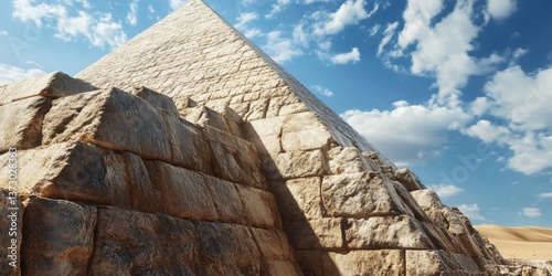 Ancient Wonder: Great Pyramid of Giza. Soaring majestically, the Great Pyramid of Giza stands as an enduring testament to human ingenuity and the grandeur of ancient civilization.