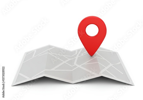 Location Pin Pointing a Place on a Map for Navigation Concept photo