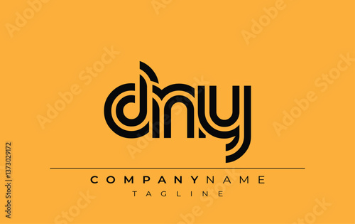 DNY Creative Unique Modern Letter Logo Design. Stylized logo featuring a unique letter design, presenting abstract minimalist aesthetics and modern appeal
