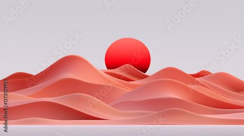 Red Sand Dune Sunset Landscape