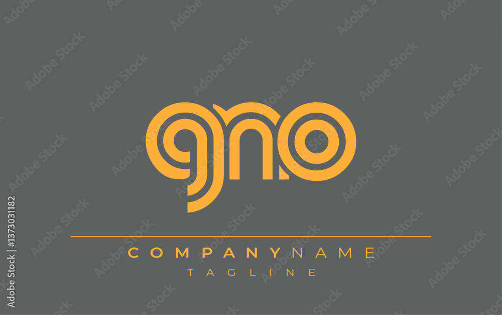 Obraz premium GNO Creative Unique Modern Letter Logo Design. Stylized logo featuring a unique letter design, presenting abstract minimalist aesthetics and modern appeal
