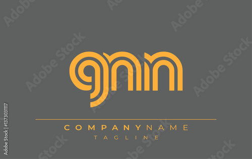 GNN Creative Unique Modern Letter Logo Design. Stylized logo featuring a unique letter design, presenting abstract minimalist aesthetics and modern appeal
