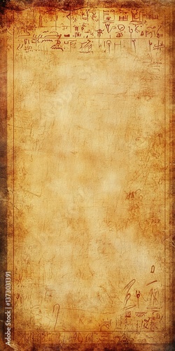 Ancient Scroll Texture: A close-up shot of an aged, textured scroll, reminiscent of ancient parchment, featuring subtle hieroglyphs and a weathered, antique appearance, telling stories.