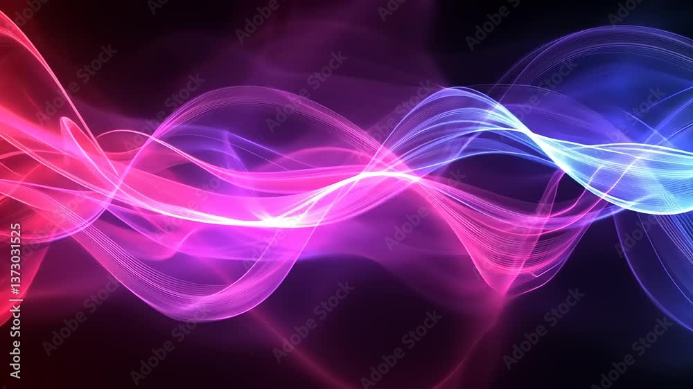 Abstract waves of pink and blue light intertwining against a dark background, creating a dynamic visual effect Abstract waves of pink and blue light intertwining against a dark background, creating a dynamic visual effect