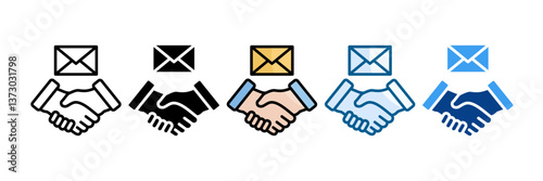 Greeting Icon Set Multiple Style Collection