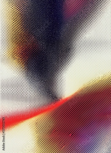 Wavy Halftone Surface with Organic Blur and Color Bursts