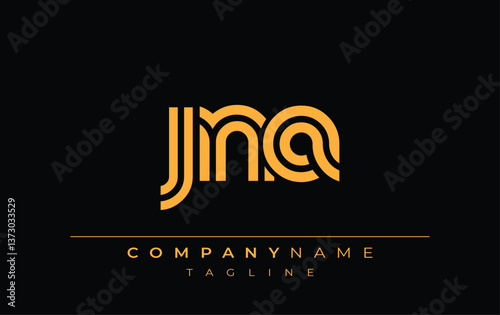 JNA Creative Unique Modern Letter Logo Design. Stylized logo featuring a unique letter design, presenting abstract minimalist aesthetics and modern appeal
