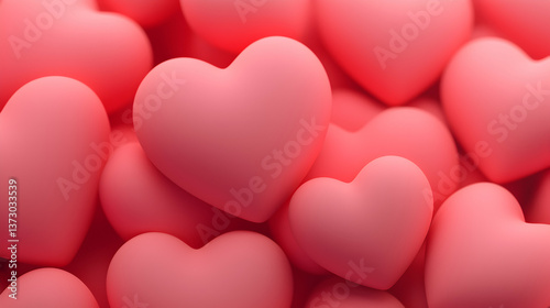 Pink Hearts Background Texture Romantic Love Valentines Day