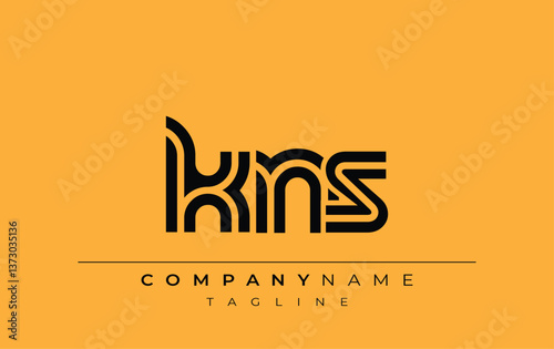 KNS Creative Unique Modern Letter Logo Design. Stylized logo featuring a unique letter design, presenting abstract minimalist aesthetics and modern appeal