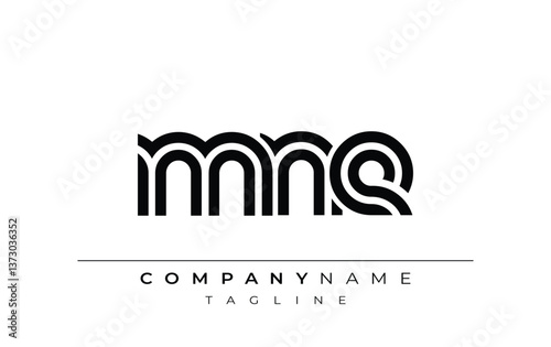 MNE Creative Unique Modern Letter Logo Design. Stylized logo featuring a unique letter design, presenting abstract minimalist aesthetics and modern appeal