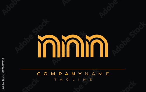 NNN Creative Unique Modern Letter Logo Design. Stylized logo featuring a unique letter design, presenting abstract minimalist aesthetics and modern appeal