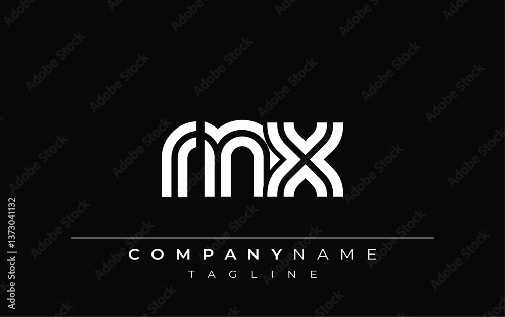 RNX Creative Unique Modern Letter Logo Design. Stylized logo featuring a unique letter design, presenting abstract minimalist aesthetics and modern appeal RNX Creative Unique Modern Letter Logo Design. Stylized logo featuring a unique letter design, presenting abstract minimalist aesthetics and modern appeal
