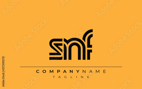 SNF Creative Unique Modern Letter Logo Design. Stylized logo featuring a unique letter design, presenting abstract minimalist aesthetics and modern appeal photo