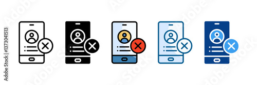 Contact Deletion Icon Set Multiple Style Collection