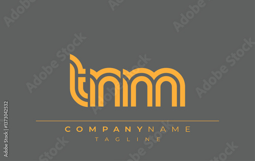 TNM Creative Unique Modern Letter Logo Design. Stylized logo featuring a unique letter design, presenting abstract minimalist aesthetics and modern appeal