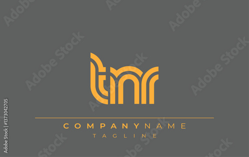 TNR Creative Unique Modern Letter Logo Design. Stylized logo featuring a unique letter design, presenting abstract minimalist aesthetics and modern appeal