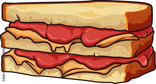 Klassisches US-Sandwich mit cremiger Erdnussbutter und fruchtiger Marmelade – süß, salzig und einfach ikonisch.
