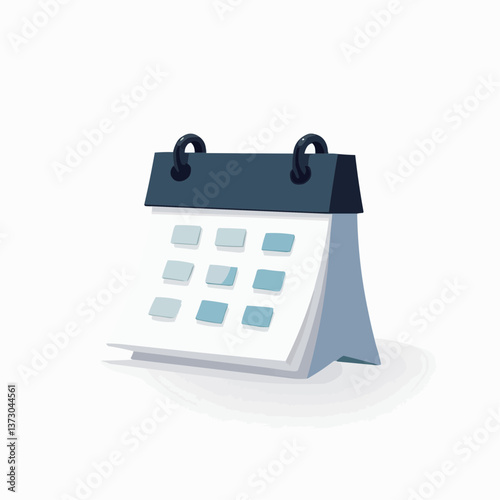 Tischkalender steht auf weißem Hintergrund

