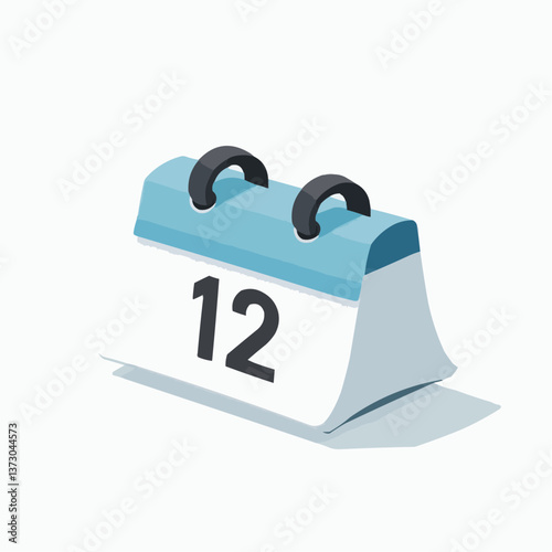 Tischkalender steht auf weißem Hintergrund

