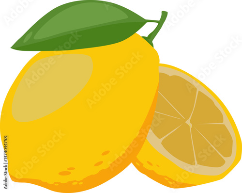 Saftige gelbe Zitrone mit Stück – erfrischend, sauer und voller Vitamin C.

