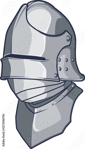 Vollständig geschlossener Schaller mit klarem Visierdesign – starker Kopfschutz für Ritter und Soldaten.