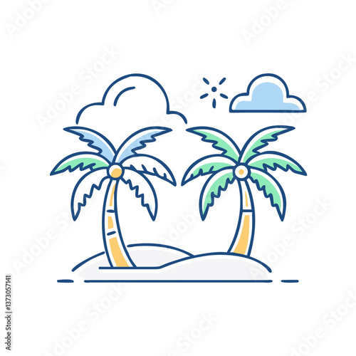 Palm trees icon for tropical vacations
