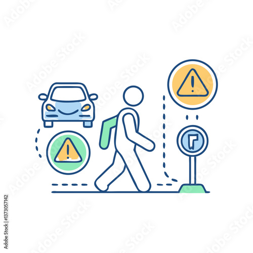 Pedestrian icon for city travel
