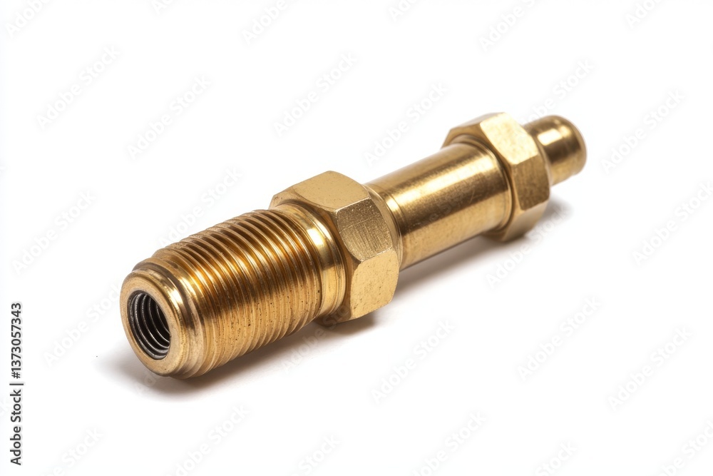 Close up of gas nozzle isolated on white background. Nozzle for household gas control. Close up of gas nozzle isolated on white background. Nozzle for household gas control.