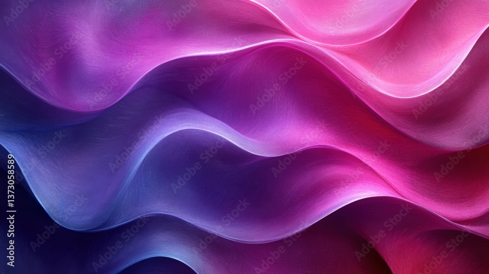 Obraz premium Colorful Flowing Waves with Smooth Gradients in Purple and Pink Tones