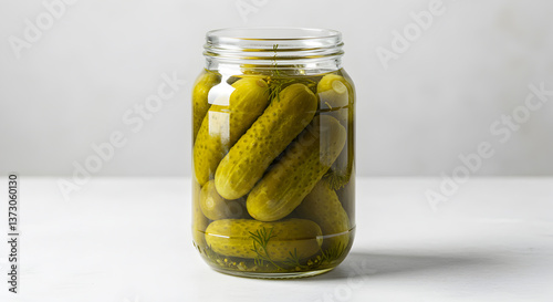 Artisanal pickled cucumbers: a delightful composition of preserved gherkins in brine