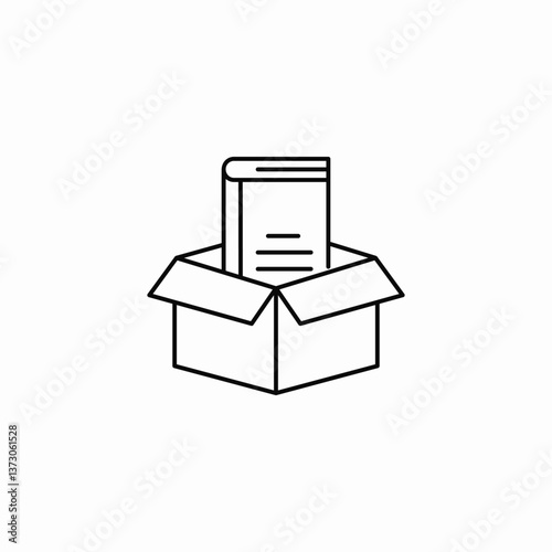 book unbox icon sign vector