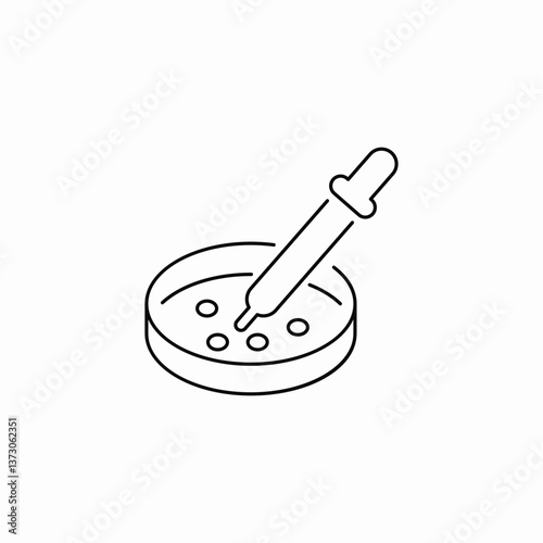 dropper petri dish icon sign vector