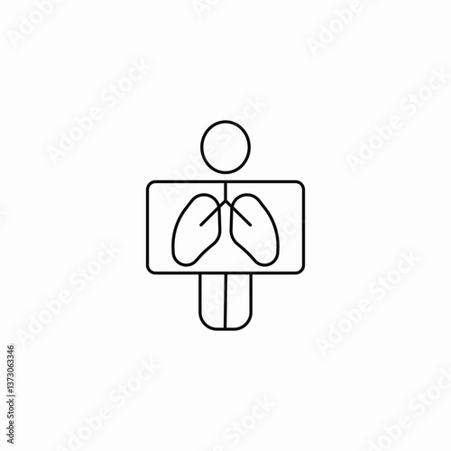 lung respiratory health icon sign vector