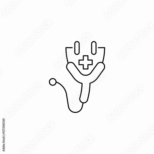 medical stethoscope examination icon sign vector