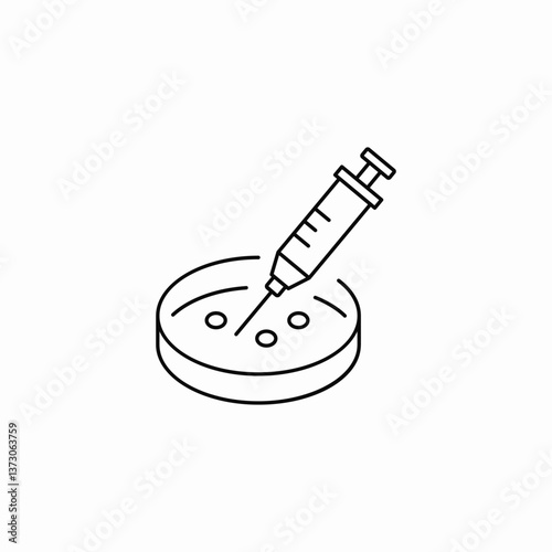 needle petri dish icon sign vector