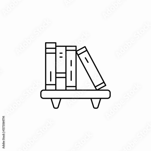 shelf book storage icon sign vector