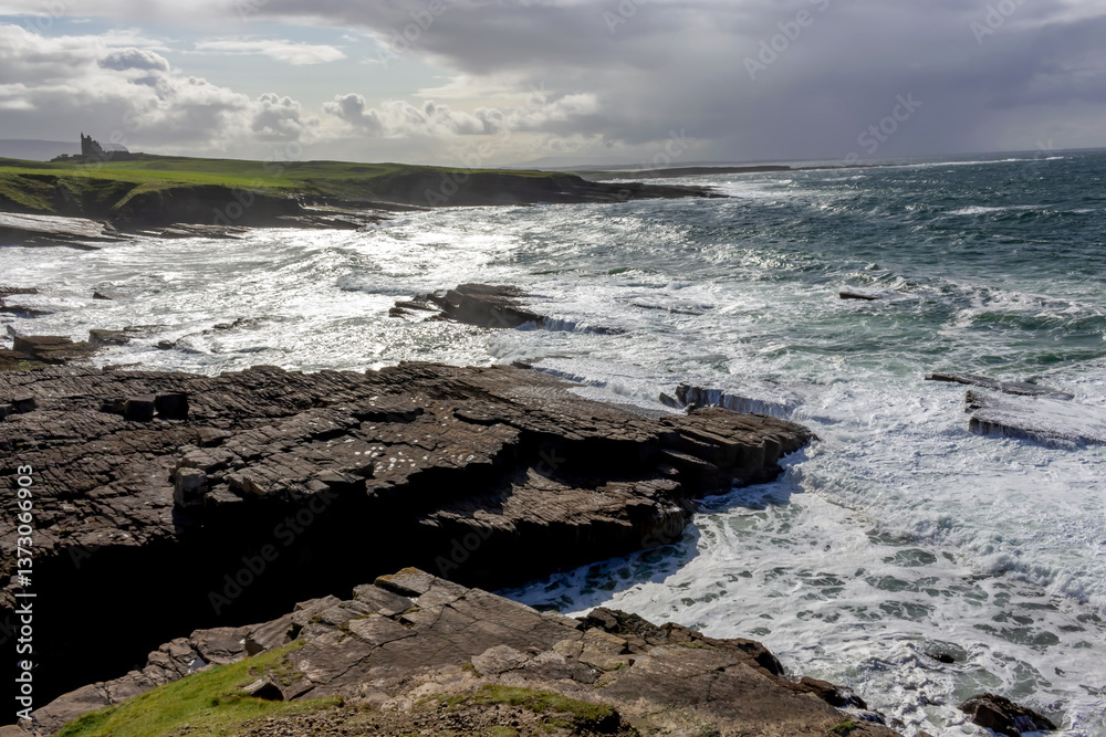 Atlantic Ocean coastline landscape of Ireland.